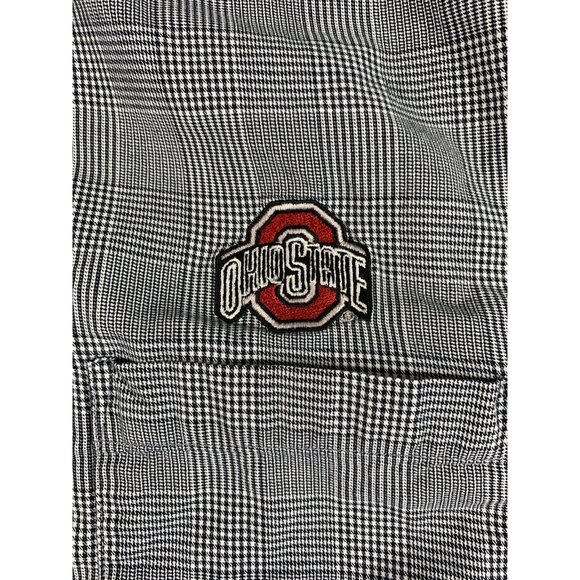 Ohio State Mens Shirt Size L Button Up Long Sleeve Black/White Check - Picture 3 of 7